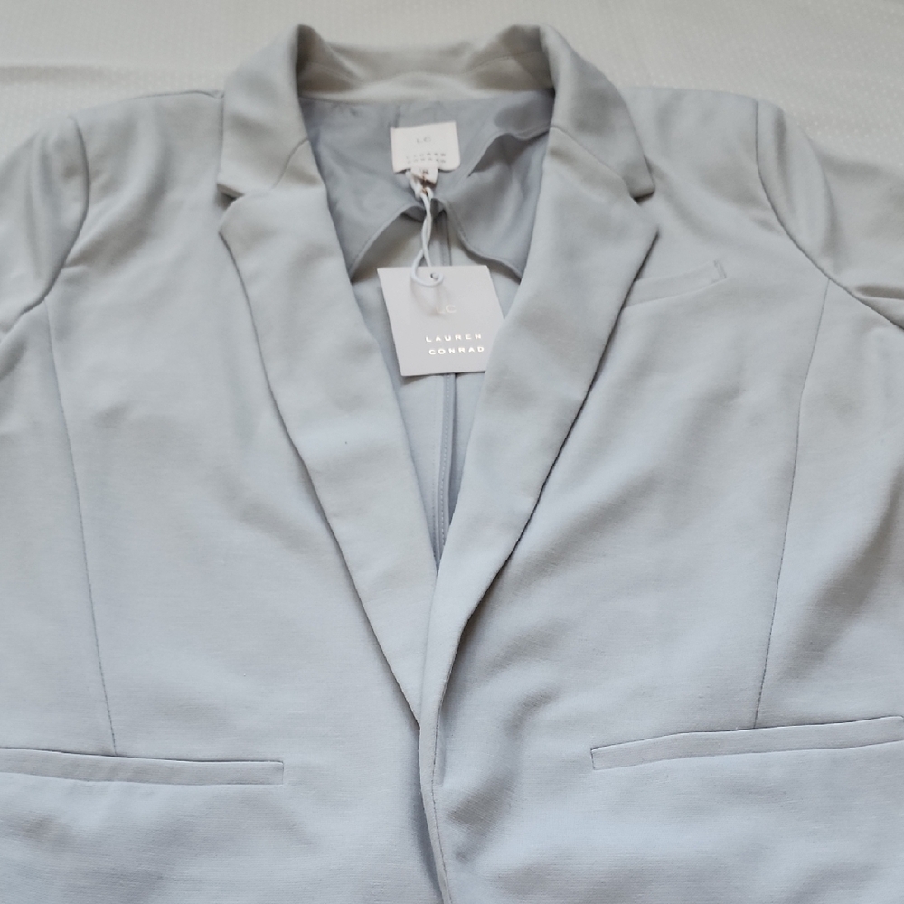 LC Lauren Conrad Soft Gray Women Blazer Size 10